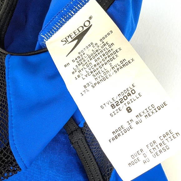 Speedo Mesh Accent One Piece Swimsuit 💙 Sexy Women's US 8 - Picture 3 of 6